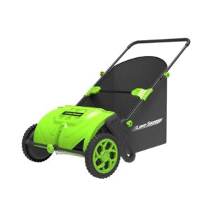 Push lawn sweeper with collection bag